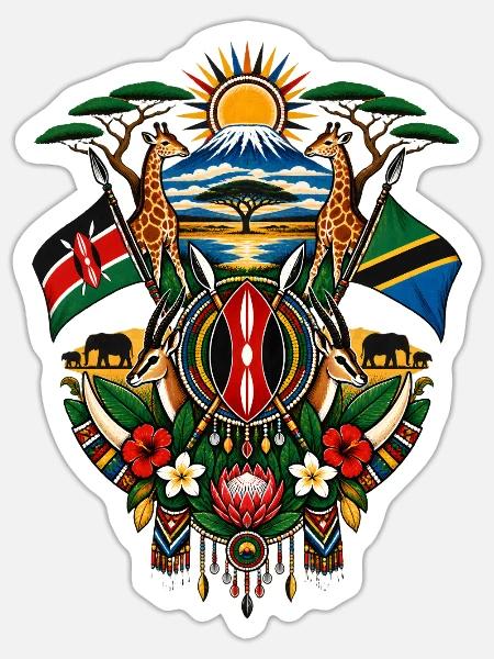 Kenia & Tansania | Safari & Ostafrika - Sticker Größe S (10 x 10 cm) - Mattweiß