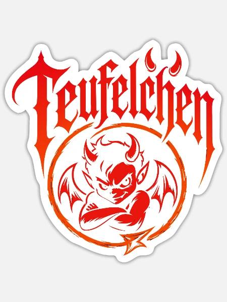 Teufel oder Engel Teufelchen - Sticker Größe S (10 x 10 cm) - Mattweiß