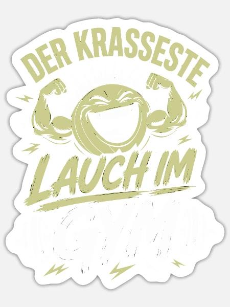 Der krasseste Lauch im Gym - Sticker Größe S (10 x 10 cm) - Mattweiß