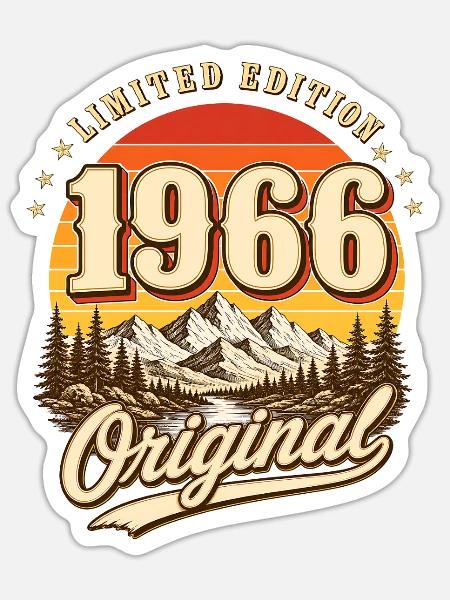 1966 Original Limited Edition 60 Jahre Jubiläum - Sticker Größe S (10 x 10 cm) - Mattweiß