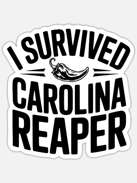 Ich habe Carolina Reaper überlebt - Sticker Größe S (10 x 10 cm) - Mattweiß