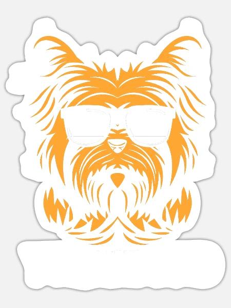 Yorkshire Terrier - Sticker Größe S (10 x 10 cm) - Mattweiß