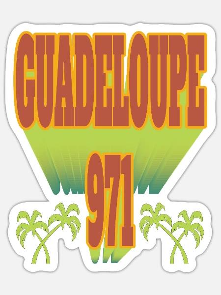 Guadeloupe 971 Kokospalme - Sticker Größe S (10 x 10 cm) - Mattweiß