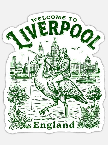 Welcome To Liverpool England City Art - Sticker Größe S (10 x 10 cm) - Mattweiß