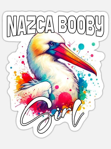 Nazca Booby Mädchen Nazca Tölpel - Sticker Größe S (10 x 10 cm) - Mattweiß