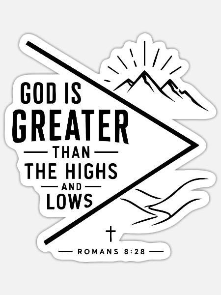 Gott ist größer - Sticker Größe S (10 x 10 cm) - Mattweiß