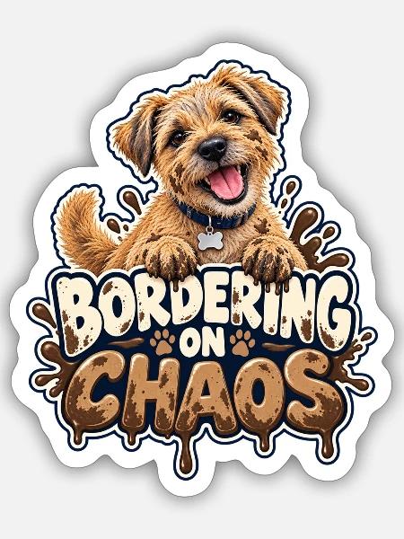 grenzend zum Chaos - Sticker Größe S (10 x 10 cm) - Mattweiß