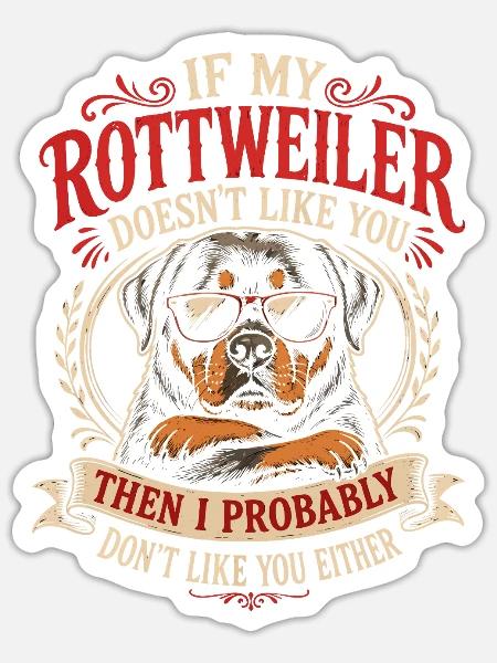 Rottweiler Hundepapa Spruch - Sticker Größe S (10 x 10 cm) - Mattweiß