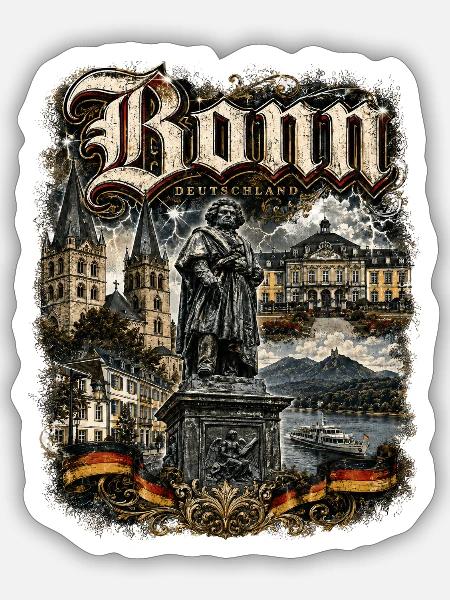Bonn - Sticker Größe S (10 x 10 cm) - Mattweiß