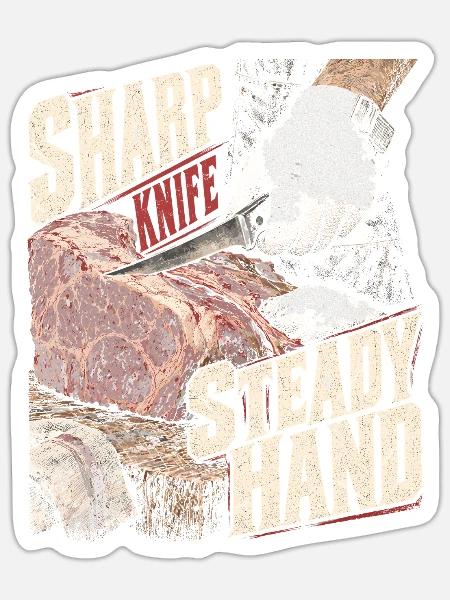 Metzger Schlachter Metzgerhandwerk - Sticker Größe S (10 x 10 cm) - Mattweiß