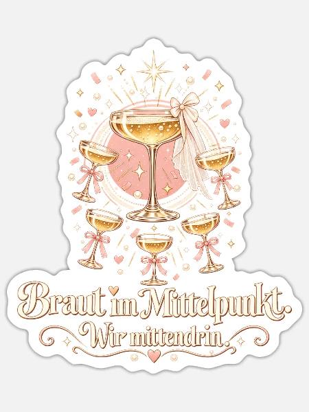 Junggesellinnenabschied JGA Team Braut Crew - Sticker Größe S (10 x 10 cm) - Mattweiß