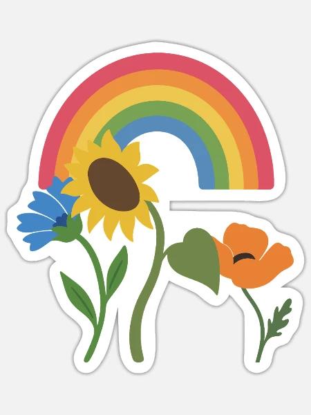 Natur · Mohn · Naturfreunde · Kornblume - Sticker Größe S (10 x 10 cm) - Mattweiß