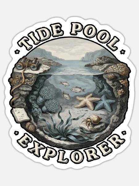 Tide Pool Explorer Tide Pool - Sticker Größe S (10 x 10 cm) - Mattweiß