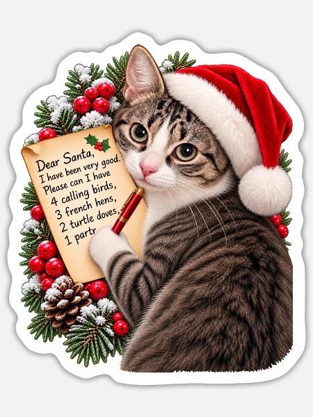 Lieber Weihnachtsmann - Sticker Größe S (10 x 10 cm) - Mattweiß