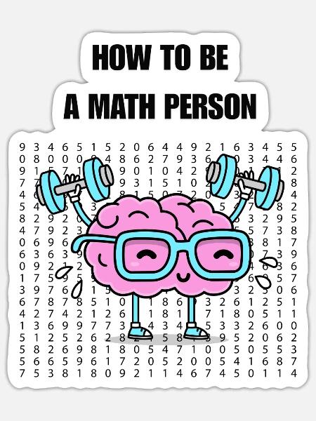 Wie man ein Mathe-Mensch wird - Sticker Größe S (10 x 10 cm) - Mattweiß