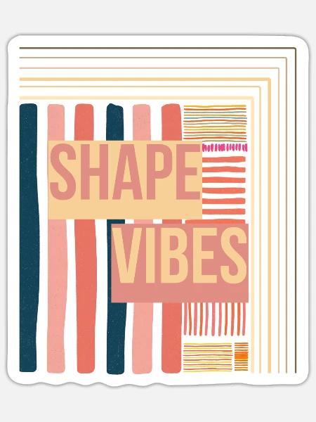 Shape Vibes Farbblockprint - Sticker Größe S (10 x 10 cm) - Mattweiß