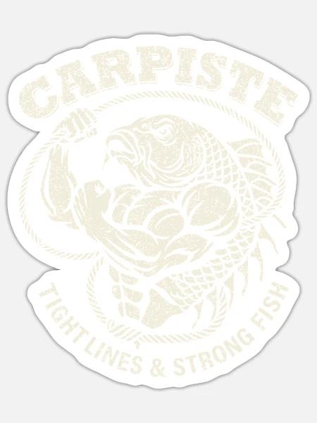Karpfenangler, Karpfenfischer, Fischer-Geschenk - Sticker Größe S (10 x 10 cm) - Mattweiß