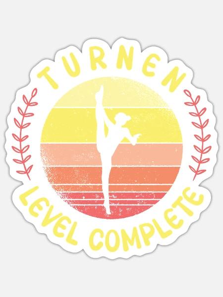 Turnen Mädchen Gymnastik Turnanzug Turnerin - Sticker Größe S (10 x 10 cm) - Mattweiß