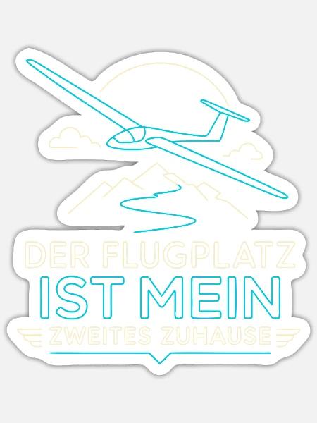 Der Flugplatz ist mein Zuhause - Sticker Größe S (10 x 10 cm) - Mattweiß