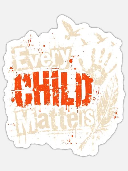 Jedes Kind zählt Protestkunst - Sticker Größe S (10 x 10 cm) - Mattweiß