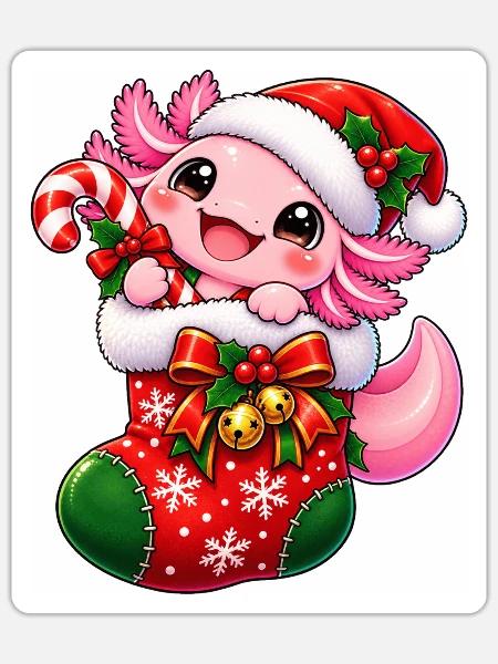Zuckersüßes Weihnachtsmonster - Sticker Größe S (10 x 10 cm) - Mattweiß
