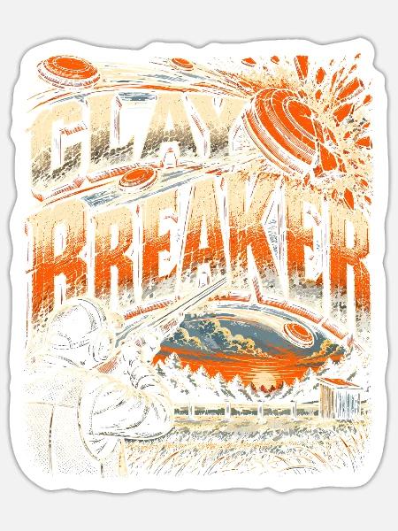 Wurfscheibenschießen Clay Breaker - Sticker Größe S (10 x 10 cm) - Mattweiß