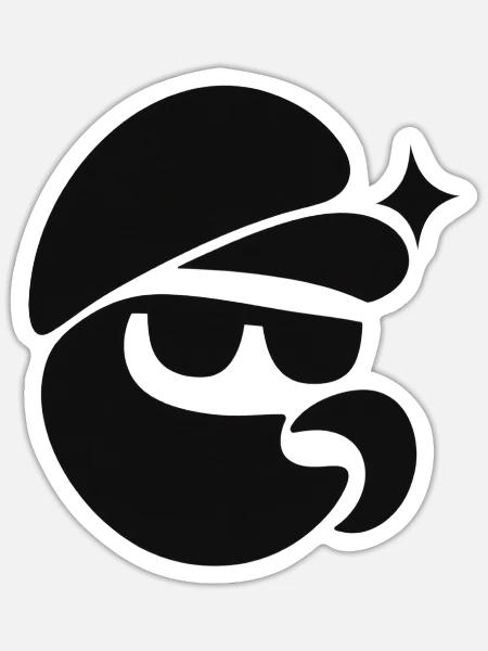 Cooler Pilz mit Sonnenbrille - Sticker Größe S (10 x 10 cm) - Mattweiß