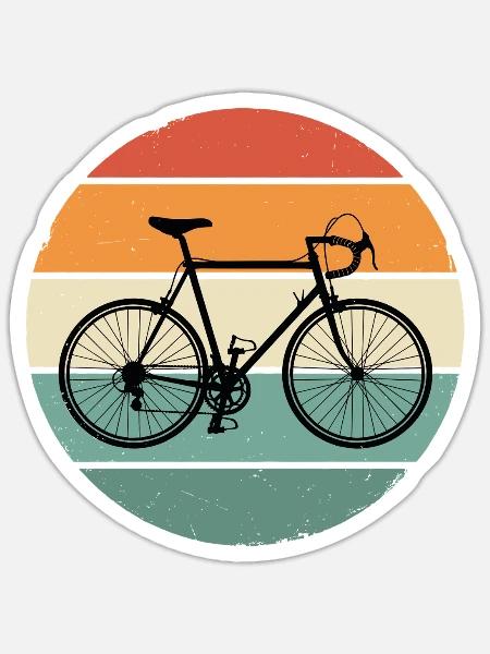 Rennrad Fahrrad Vintage Retro Radsport Motiv - Sticker Größe S (10 x 10 cm) - Mattweiß