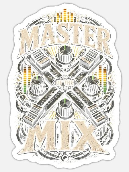 Tontechniker Tontechnik Master Of The Mix - Sticker Größe S (10 x 10 cm) - Mattweiß