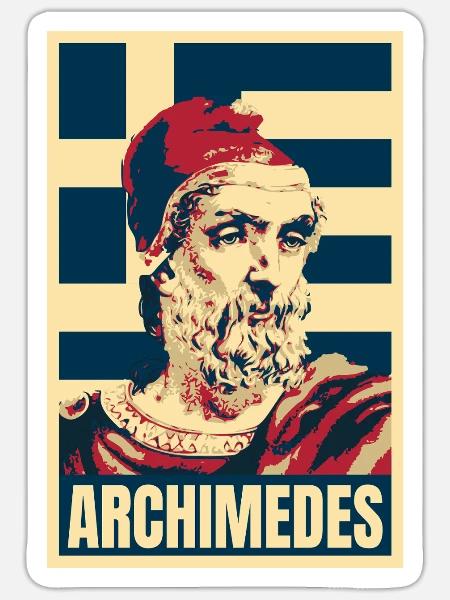 Archimedes antikgriechischer Mathematiker - Sticker Größe S (10 x 10 cm) - Mattweiß