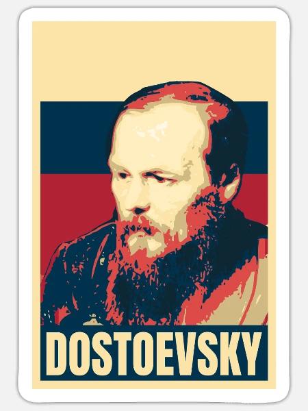Fjodor Dostojewski Russischer Schriftsteller-Klassiker - Sticker Größe S (10 x 10 cm) - Mattweiß