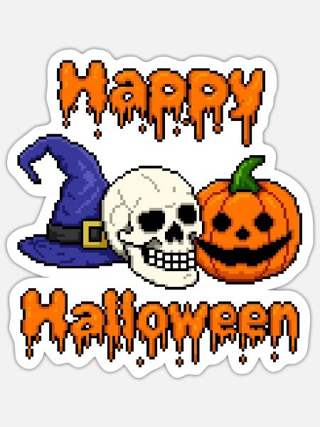 Fröhliches Halloween - Sticker Größe S (10 x 10 cm) - Mattweiß