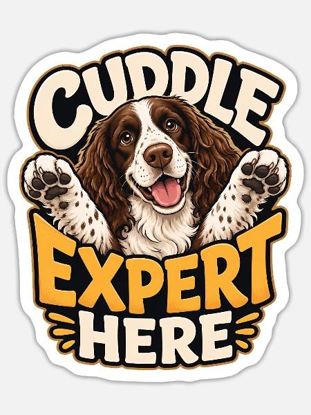 Englischer Springer-Spaniel - Sticker Größe S (10 x 10 cm) - Mattweiß
