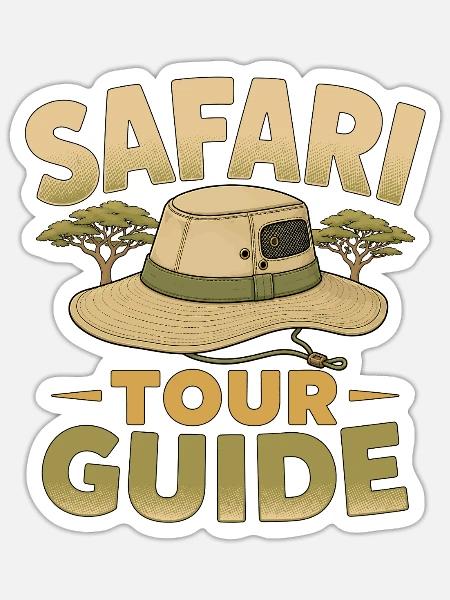 Safari Tour Guide - Sticker Größe S (10 x 10 cm) - Mattweiß