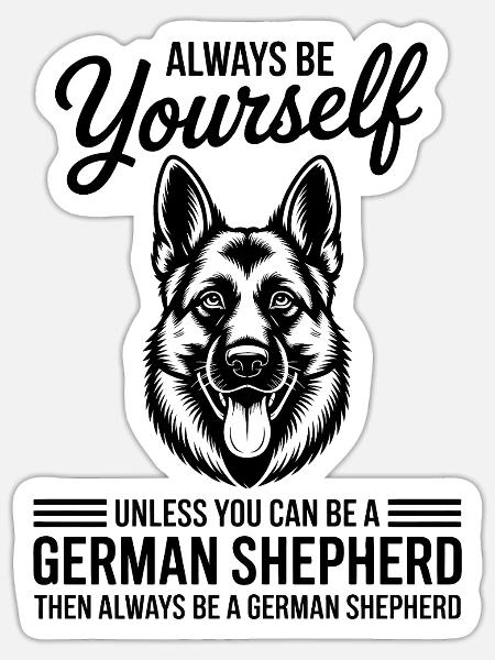 Deutscher Schäferhund Lustige Schäferhund Geschenk - Sticker Größe S (10 x 10 cm) - Mattweiß