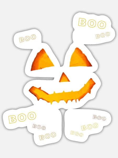 Halloween-Kürbisbuh - Sticker Größe S (10 x 10 cm) - Mattweiß