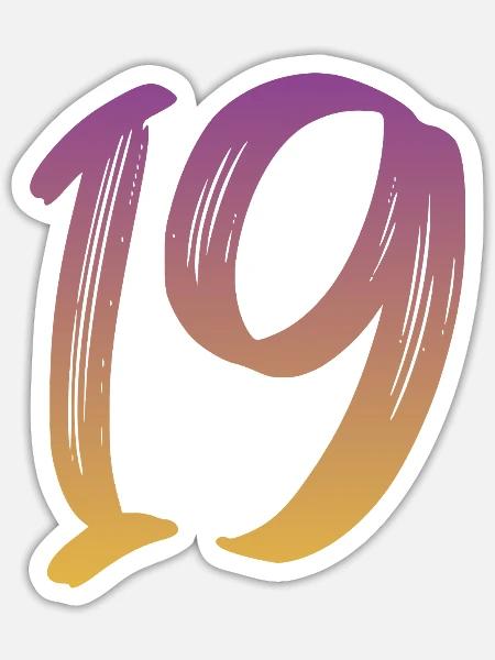 19 - Sticker Größe S (10 x 10 cm) - Mattweiß