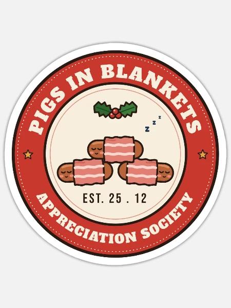 Schweine-in-Decken-Wertschätzungsgesellschaft - Sticker Größe S (10 x 10 cm) - Mattweiß