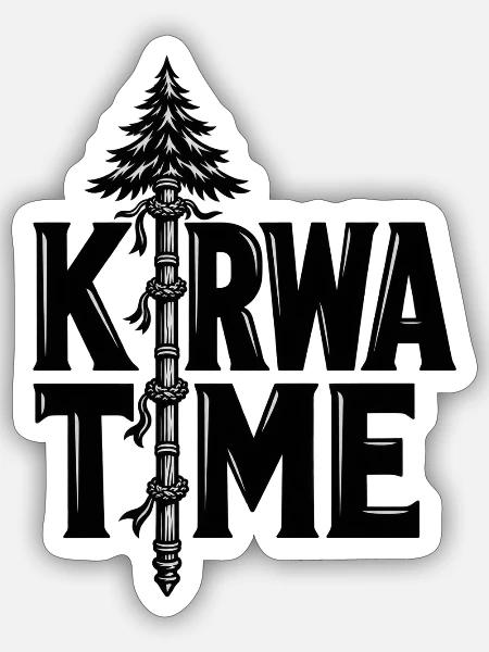 Kirwa Time Kirchweih mit Kirwabaum - Sticker Größe S (10 x 10 cm) - Mattweiß