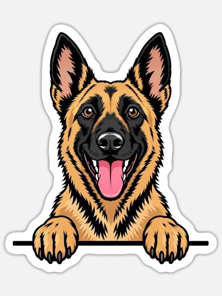 Belgian Malinois Belgischer Schäferhund - Sticker Größe S (10 x 10 cm) - Mattweiß