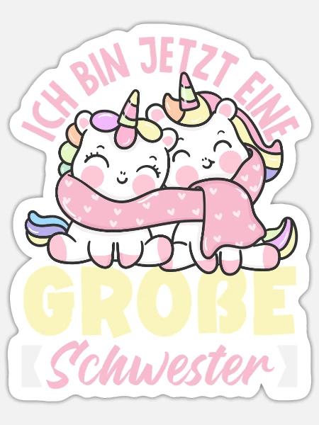 Ich werde Große Schwester Schwangerschaft - Sticker Größe S (10 x 10 cm) - Mattweiß