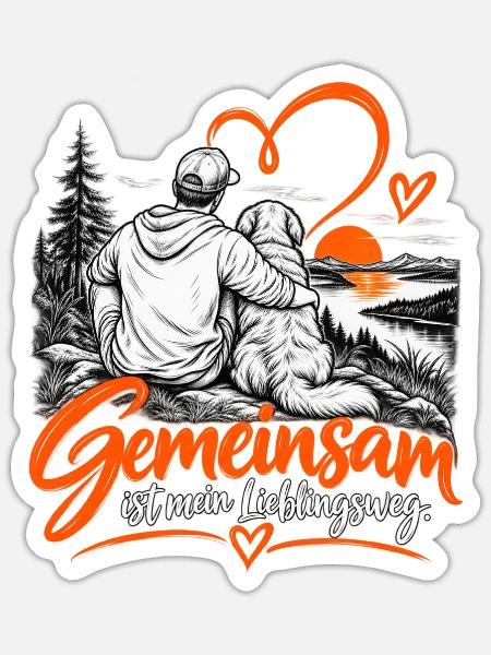 Gemeinsam ist mein Lieblingsweg - Sticker Größe S (10 x 10 cm) - Mattweiß