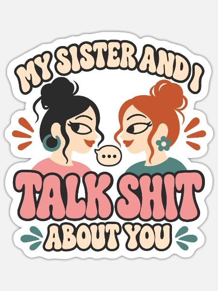 Geschwisterliebe Schwester Idee - Sticker Größe S (10 x 10 cm) - Mattweiß