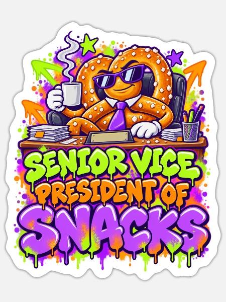 Senior Vice President Snacks - Sticker Größe S (10 x 10 cm) - Mattweiß