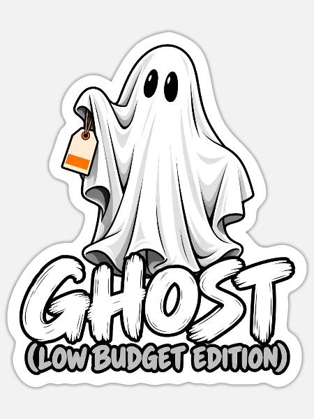 Geist Cartoon Low Budget Edition - Sticker Größe S (10 x 10 cm) - Mattweiß