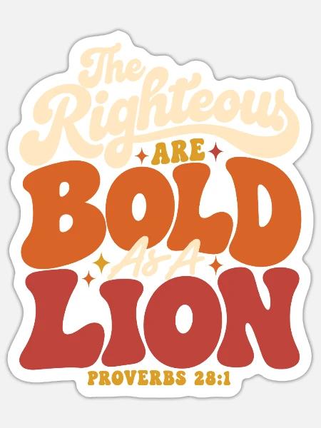 Christlicher Löwe Bibelvers Spruch - Sticker Größe S (10 x 10 cm) - Mattweiß