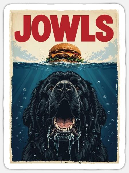 Jowls – Neufundländer Hund Newfie Papa Newfie Mama - Sticker Größe S (10 x 10 cm) - Mattweiß