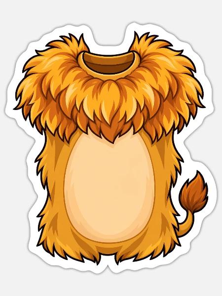 Kuschelige Löwenmähne Plüschheld - Sticker Größe S (10 x 10 cm) - Mattweiß