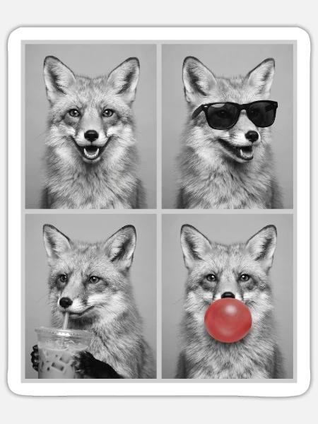Füchse Fuchs - Sticker Größe S (10 x 10 cm) - Mattweiß