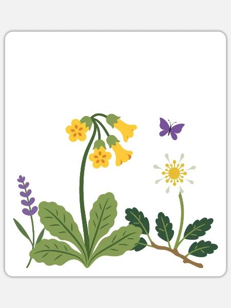 Blumen botanisch Pflanzenwelt Geschenkidee Design - Sticker Größe S (10 x 10 cm) - Mattweiß